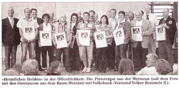 Wetterauer Zeitung – 10000 Euro für »Heimliche Helden« der Wetterau